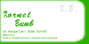 kornel bumb business card